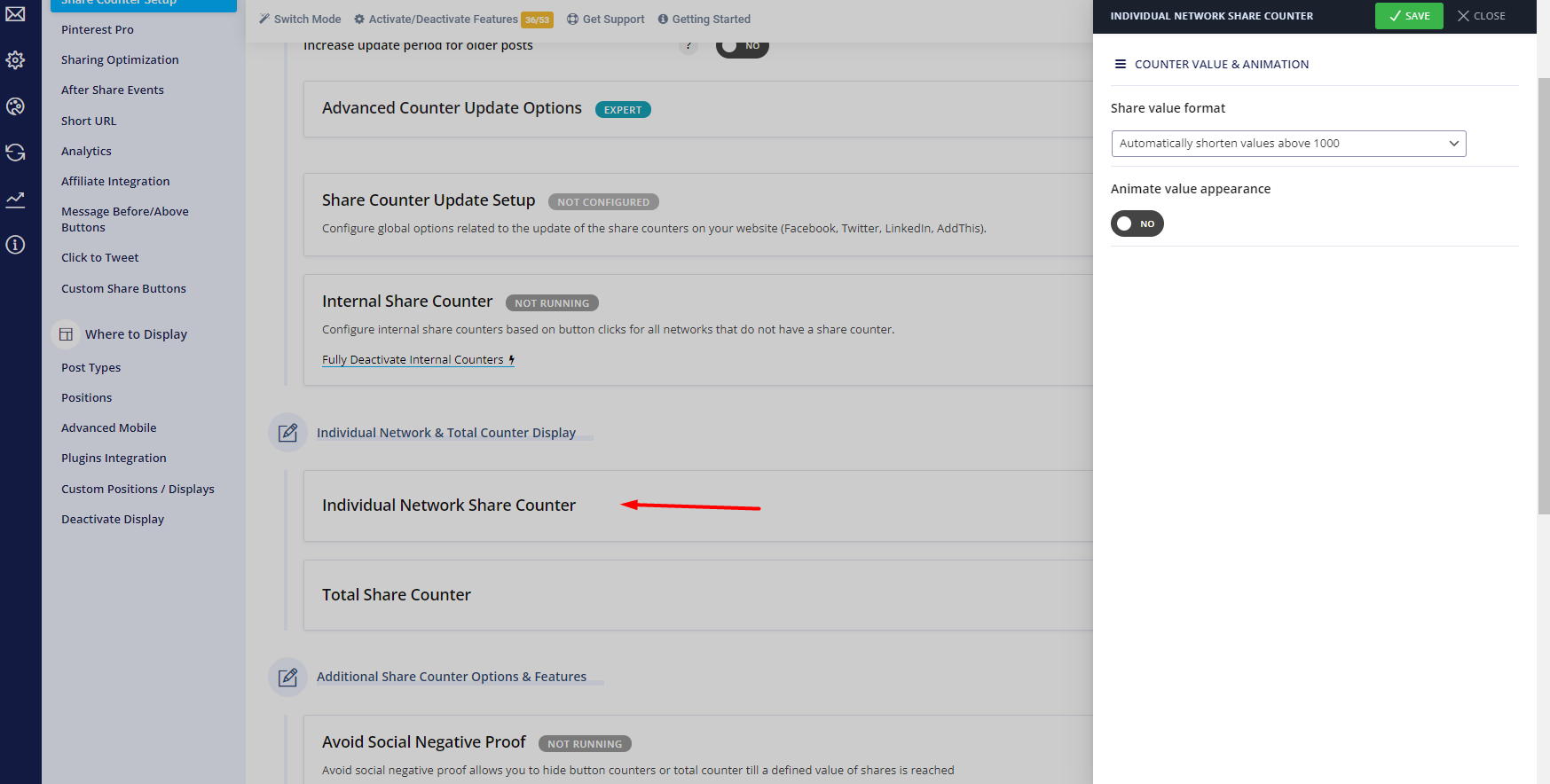 [Sharing -> Share Counter Setup] How to work with the Share Counter settings? 6