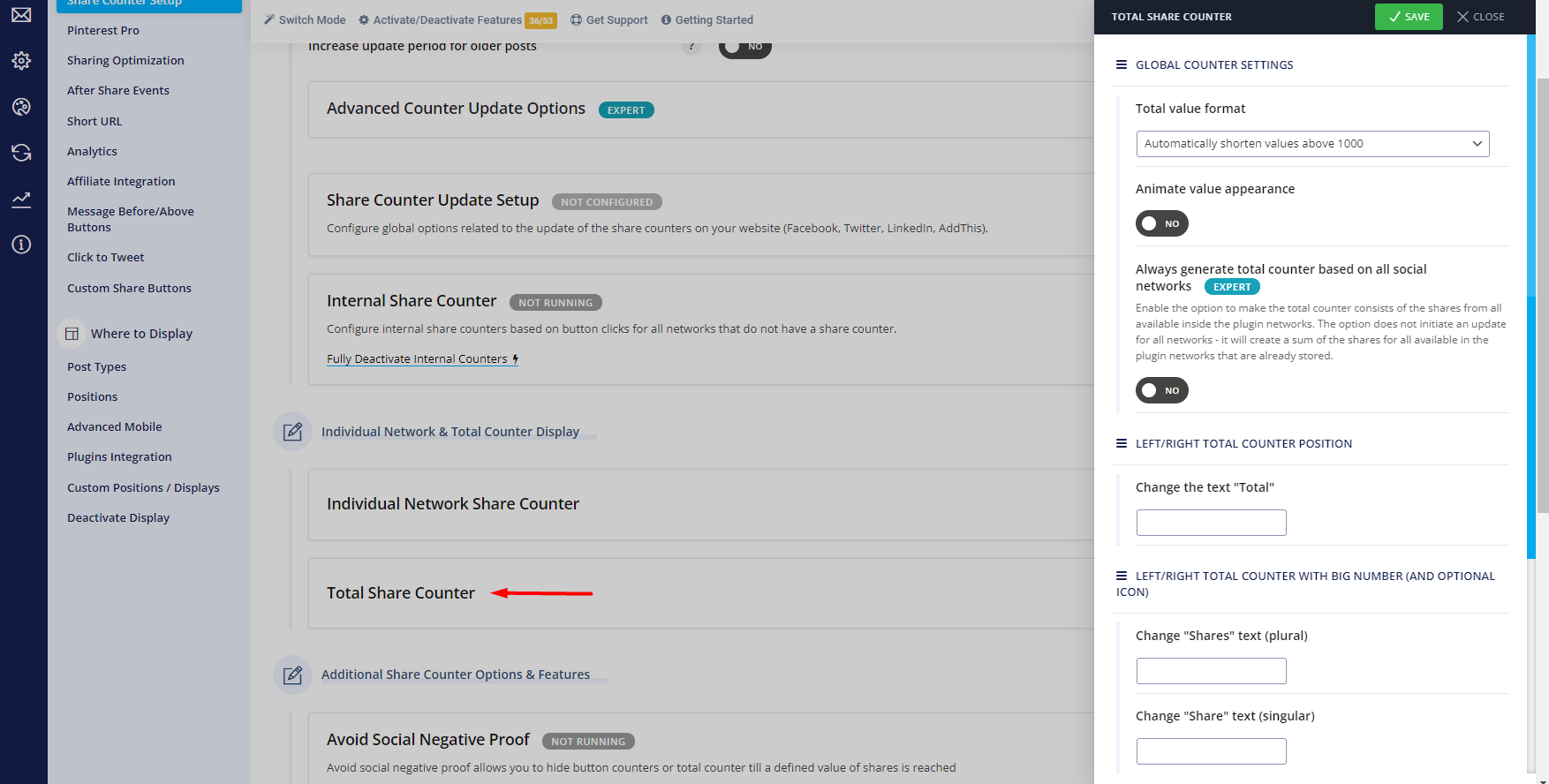 [Sharing -> Share Counter Setup] How to work with the Share Counter settings? 7